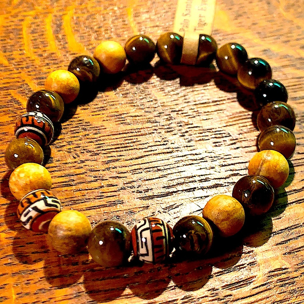PALA SANTO TIGER EYE BRACELET STRETCH NEW HEALING STONES